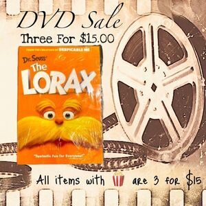 🍿 3/$15 DVD Dr. Seuss The Lorax from Creators of Despicable Me Rated PG Movie